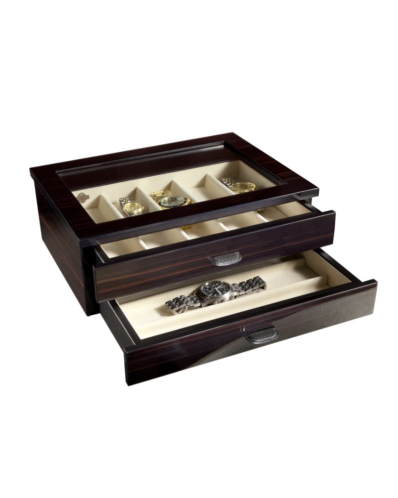 Luxury watch winders  - Leather watch winder box - Tempo di ebano