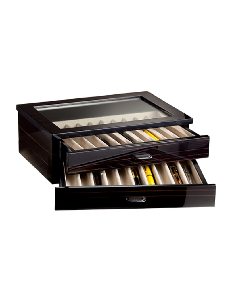 luxury pen boxes - luxury pen wooden storage box  - Scrittura ebano